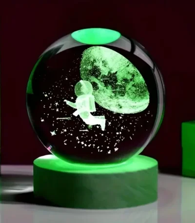 Explore stars at home with our Galaxy Crystal Ball Night Light. USB powered, soft LED glow, and wooden base. A perfect cosmic vibe gift. Only at VibyBuy.
